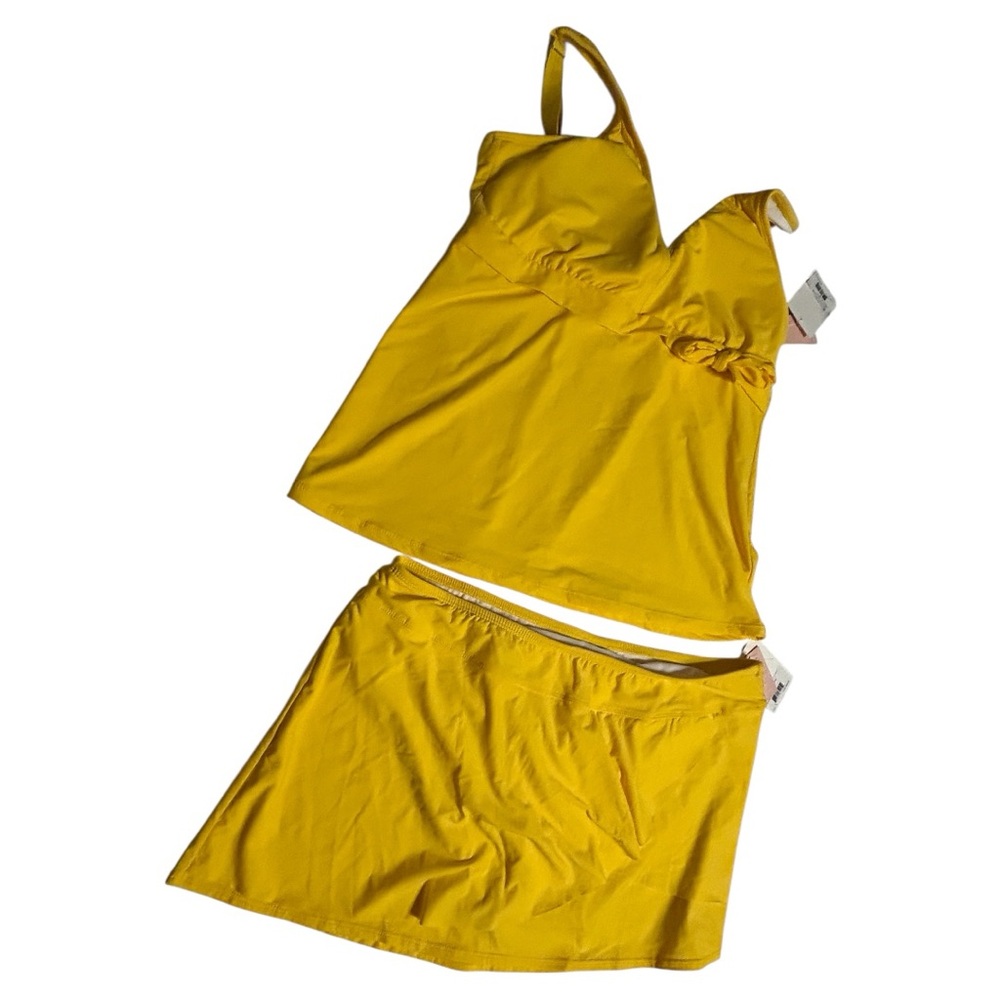 NWT XL Alex Marie Yellow Skirted Tankini